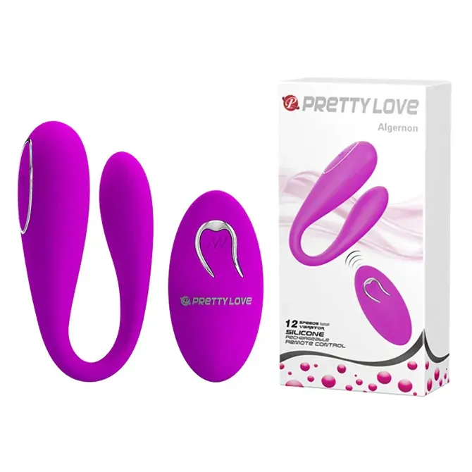 Vibrator za pare Pretty Love Algernon, brezžični upravljalnik, 9,6 cm, USB-polnjenje, vijoličen
