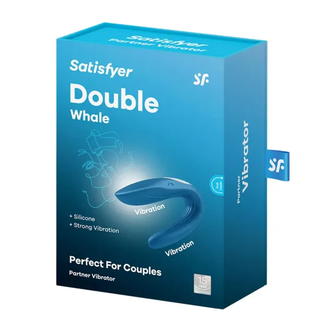 Vibrator za pare Satisfyer Partner Whale, 9 cm, USB-polnjenje, moder