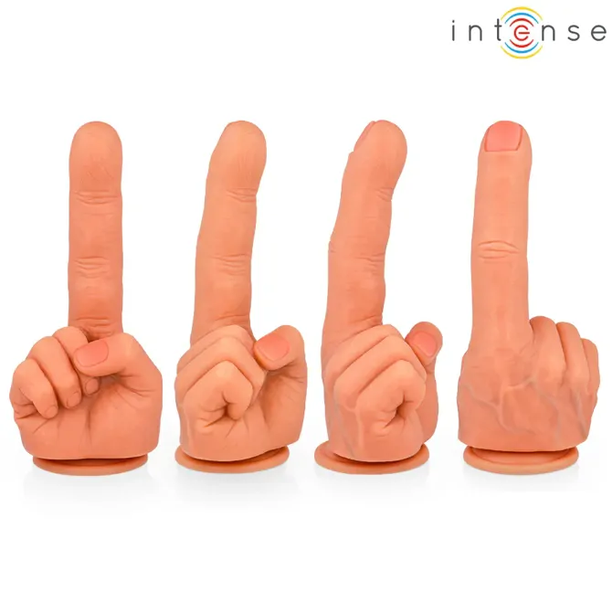 Dildo Intense Fun Hubert G-Spot Flexible Hand 22,5 cm, fleksibilen medicinski silikon, anatomska oblika prsta, sesalno dno 2