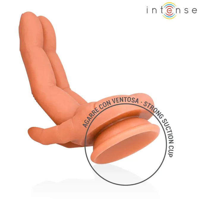 Dildo Intense Fun Leela G-Spot Flexible Hand 17,8 cm, dvojni prst za stimulacijo G-točke, fleksibilen medicinski silikon, sesalno dno 3