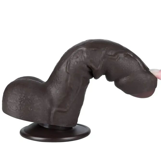 Dildo Lovetoy Sliding Skin Dual Layer, črn, 17,78 cm 2