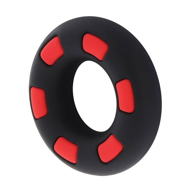 Erekcijski obroček Super Stud C-Ring, teksturirana površina, silikon, premer 3 cm, črne barve 2
