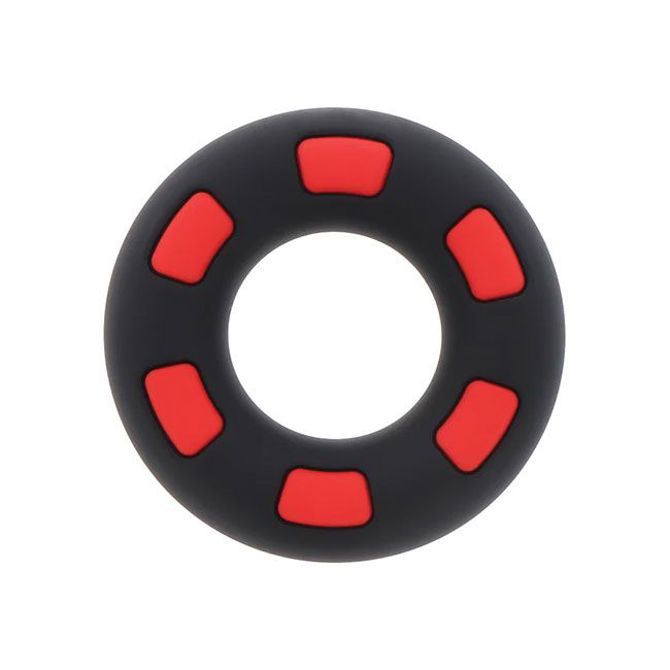Erekcijski obroček Super Stud C-Ring, teksturirana površina, silikon, premer 3 cm, črne barve 5