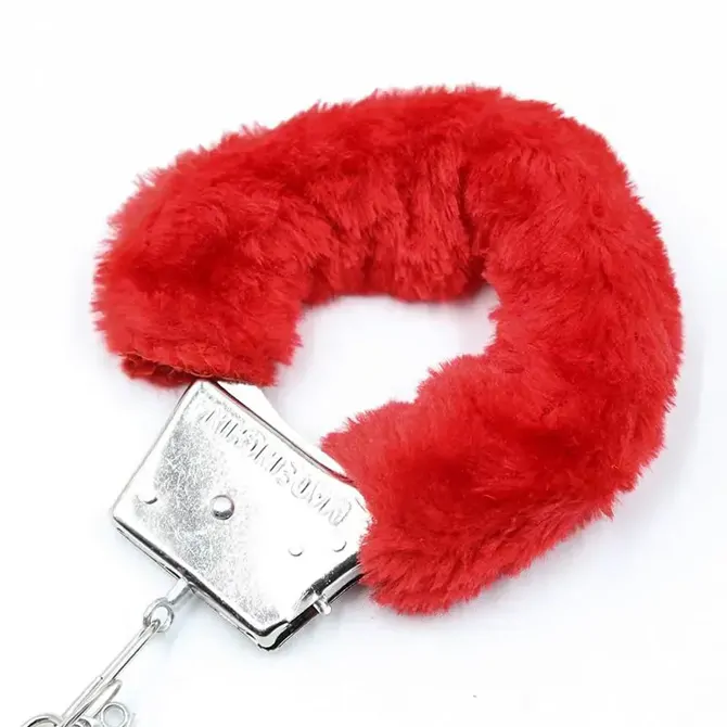 Erotične lisice Intoyou BDSM Line Furry, rdeče 3