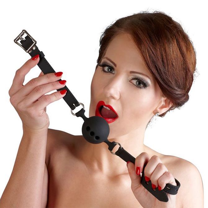 Gag ustna krogla Bad Kitty L, silikon, premer 4,5 cm, črne barve 5