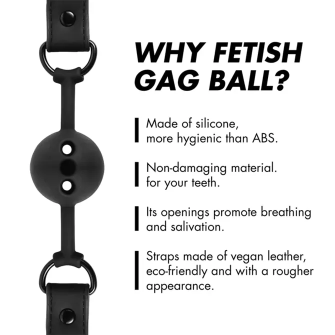 GAG Fetish Submissive Bondage Breathable Silicon Black 6