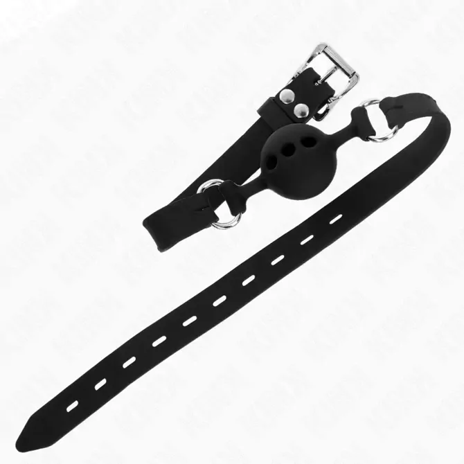 Ustni gag Kink full sillicone, črn, 4 cm 3