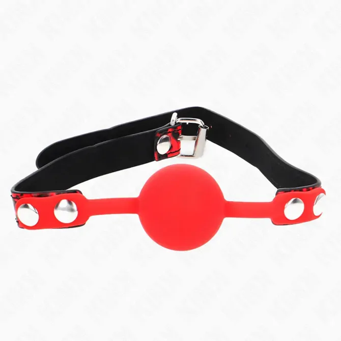 Ustni gag Kink silicone ball model 2, rdeč, 4 cm 2