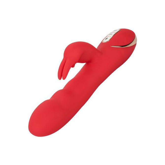 Rabbit vibrator Jack Rabbit, grelni, ultra mehek, rdeč, silikonski, USB-polnjenje  3