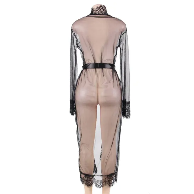 Kimono OhYeah R80507, transparentno črn 4