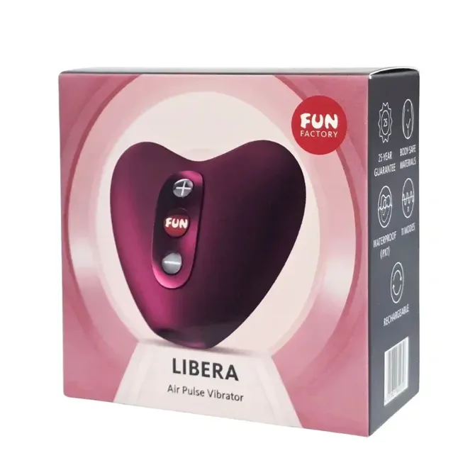 Klitoralni stimulator Fun Factory Libera Air Wine Red, air pulse tehnologija, 11 programov, USB-C polnjenje, vodoodporen IPX7 4