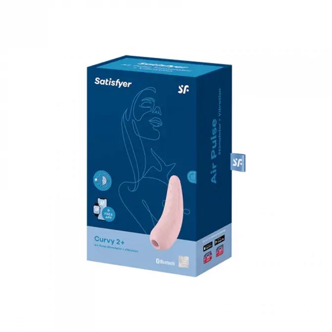 Klitoralni stimulator Satisfyer Curvy 2+, aplikacija, USB-polnjenje, svetlo roza 2