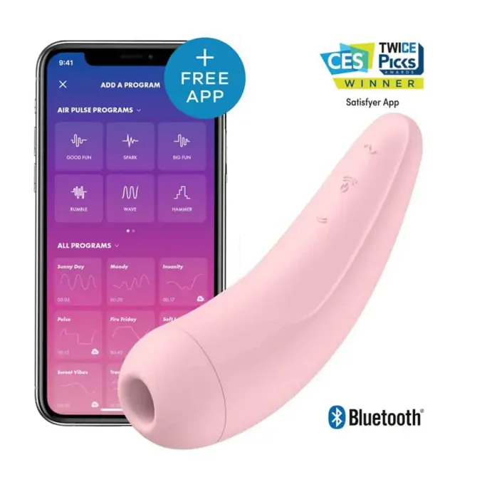 Klitoralni stimulator Satisfyer Curvy 2+, aplikacija, USB-polnjenje, svetlo roza 4