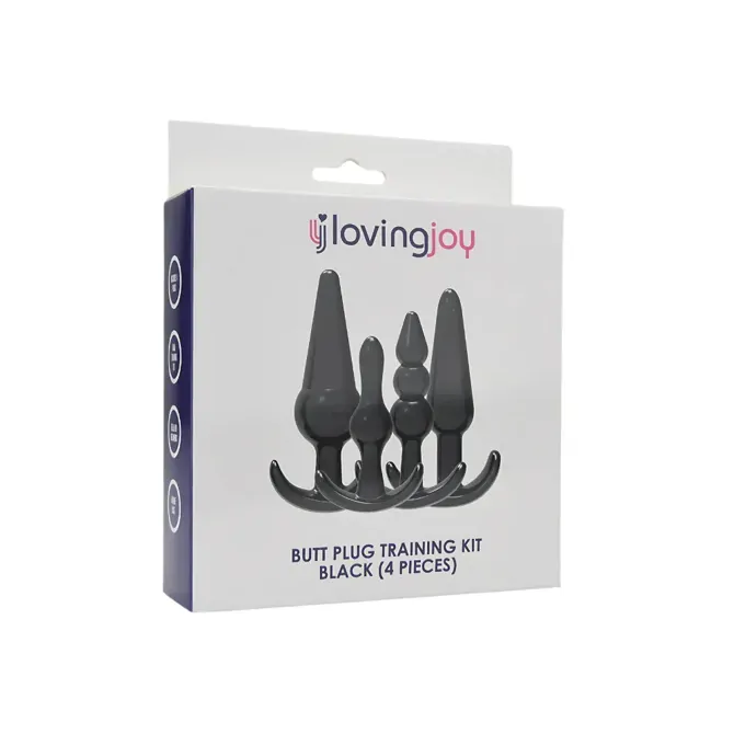 Komplet analnih čepov Loving Joy Training Kit, črne barve 6