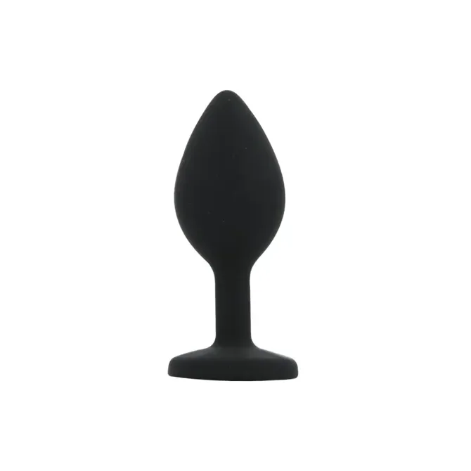 Komplet analnih čepov Toosh Black, 3 velikosti, silikonski material, varnostno dno, kristalni zaključek, črne barve 5