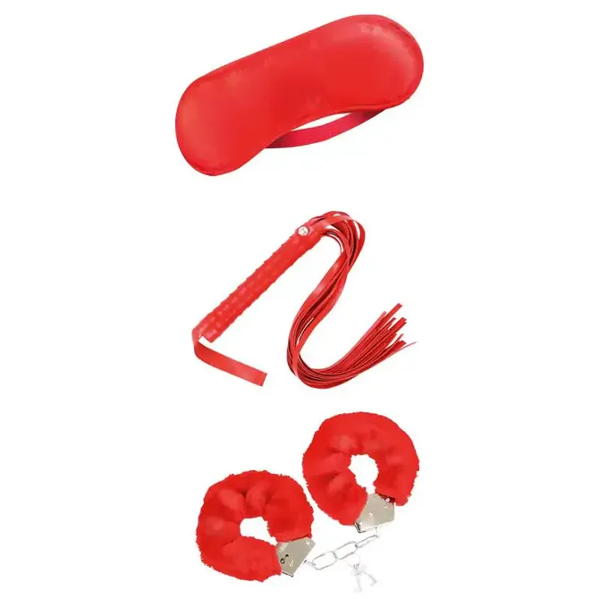 BDSM komplet Intoyou, za začetnike, rdeč, 4-delni 2