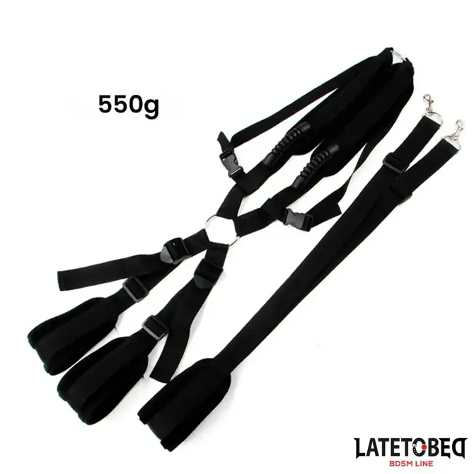 Komplet Latetobed BDSM Line Shoulder Swingstrap, nastavljiv, kompaktna zasnova, črne barve 4