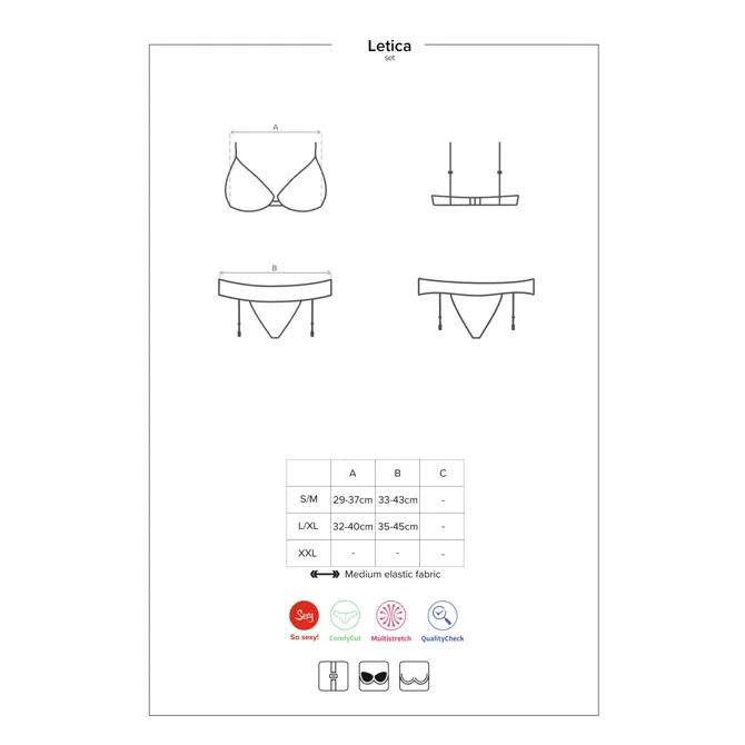 KOMPLET Obsessive Letica 2 PCS Black 3