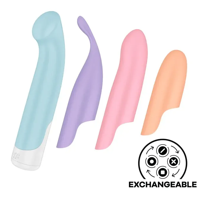 Mini vibrator Satisfyer Playful Four z štirimi nastavki 6