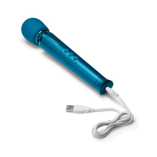 Masažni vibrator Le Wand Petite, USB-polnjenje, moder 5