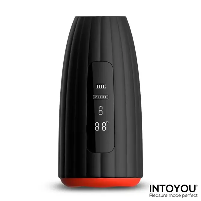Masturbator Intoyou Karter, 16,5cm, 9 načinov vibracij, funkcija ogrevanja, teksturna notranjost, črne barve 2