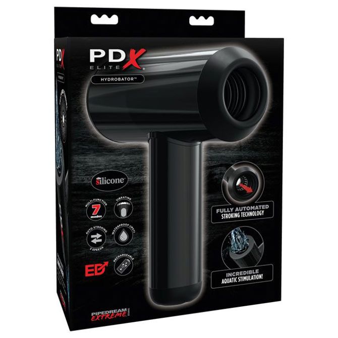 Masturbator Pipedream PDX Hydrobator, 18,4 cm, USB-polnjenje, črn 2