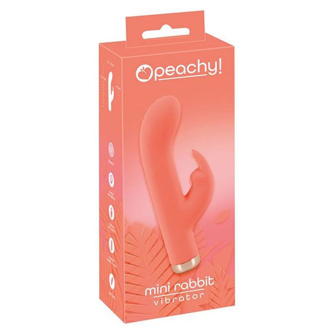 Mini rabbit vibrator Peachy!, 16,7 cm, USB-polnjenje, svetlo roza 2