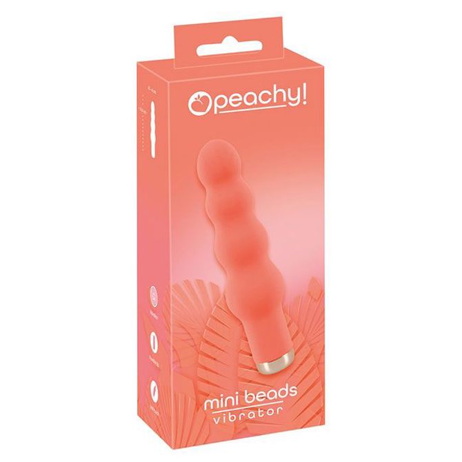 Mini vibrator Peachy! Mini Beads, 16,5 cm, USB-polnjenje, svetlo roza 2