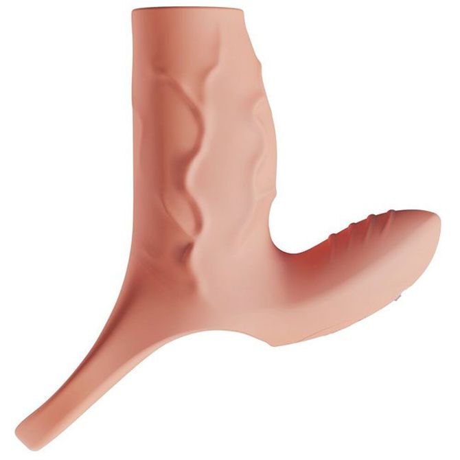 Prevleka za penis Realistixxx RealSleeve Clit, vibracijski tulec, 2 motorja, 10 načinov vibracij, polnilni silikon 3