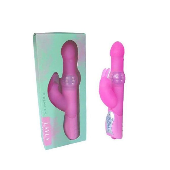 Rabbit vibrator Layla Crisantemi, 3 x AAA, roza 2