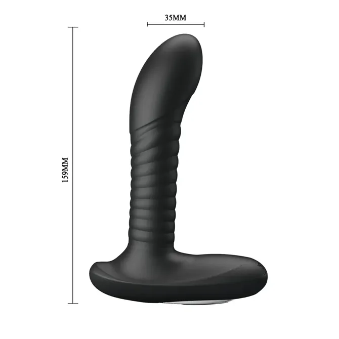 Stimulator prostate Mr. Play Prostate Massager I, 12 vibracijskih programov, 3 rotacijski programi, polnilna baterija USB, črne barve 4