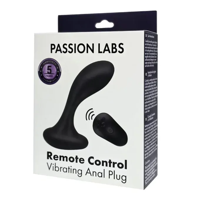 Stimulator prostate Passion Labs #182 Black, vibracijski stimulator prostate z daljinskim upravljalnikom, 24 vibracijskih načinov, USB polnjenje, črne barve 2