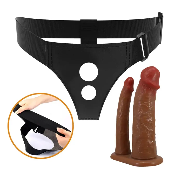 Strap-on Pretty Love Keaven With Double Dildos, dvojna stimulacija, 17,5 in 14 cm, vodoodporen 6