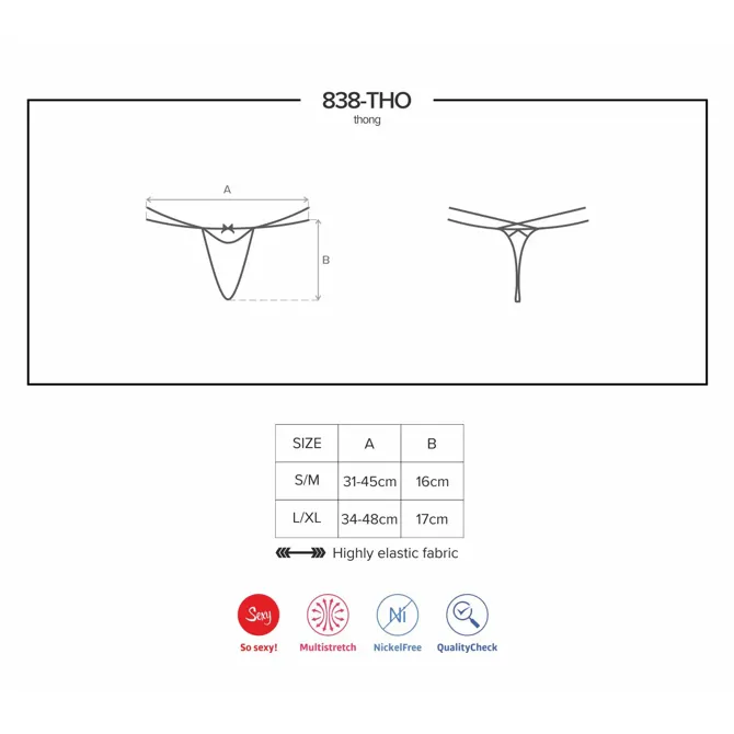 TANGA HLAČKE Obsessive 838 Red 4