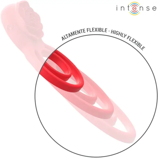 Vibracijski erekcijski obroček Intense Fun Gail Rose, 10 vibracijskih načinov, klitoralna stimulacija, daljinski upravljalnik, magnetno USB polnjenje, rdeče barve 3
