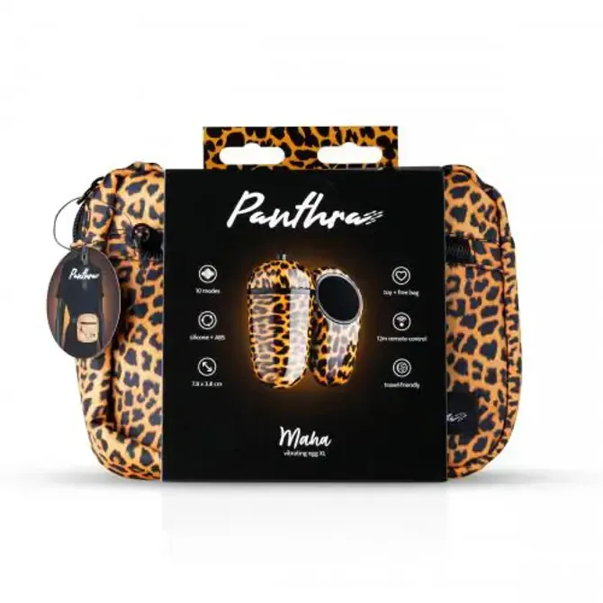 Vibracijski jajček Panthra Maha, brezžični upravljalnik, USB-polnjenje, leopardji vzorec 2