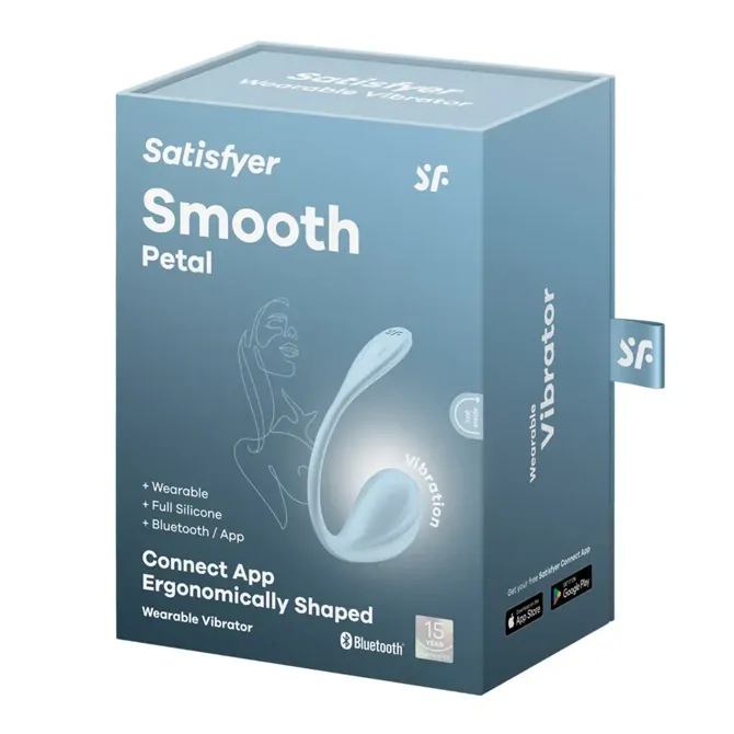 Vibracijski jajček Satisfyer Smooth Petal Light Blue App 6