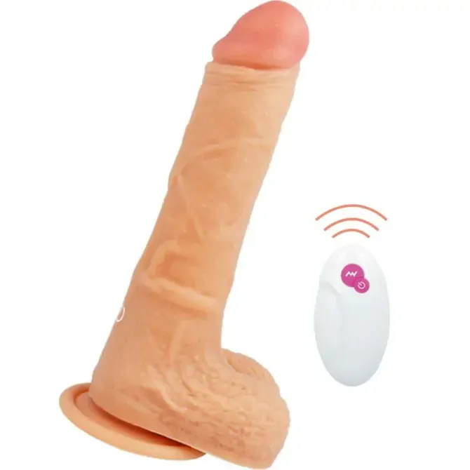Vibracijski penis Cyber Silicock Master Huck, brezžični upravljalnik, 20,9 cm, USB-polnjenje, svetle kožne barve 2