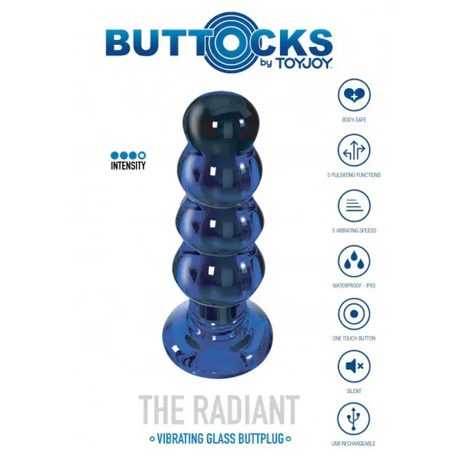 Vibracijski stekleni analni čep Buttocks Radiant 2