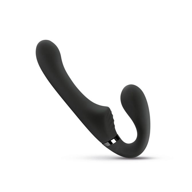 Vibracijski strap on dildo brez pasu No-Parts - Avery, 22 cm, črn 3