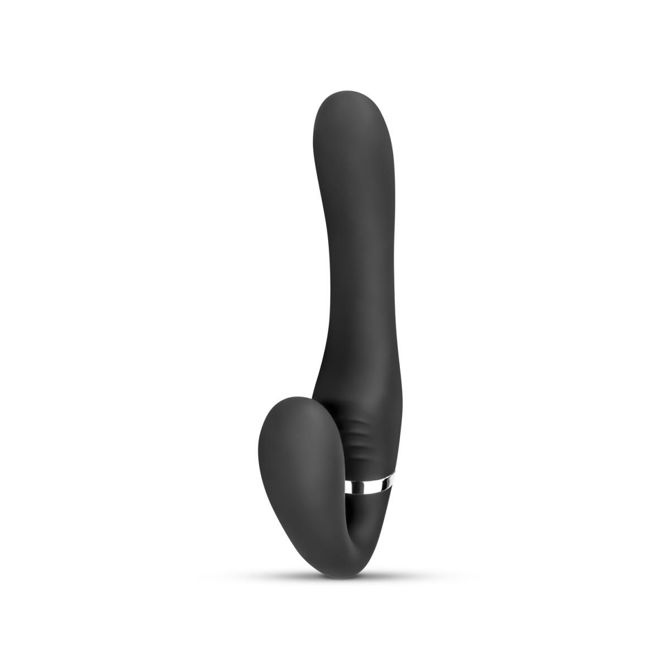 Vibracijski strap on dildo brez pasu No-Parts - Avery, 22 cm, črn 6