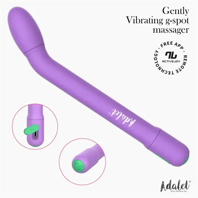 Vibrator Adalet Gently G-Spot, 17,5 cm, ABS s PU prevleko, 10 načinov vibracij, vodoodporen, vijolične barve 3