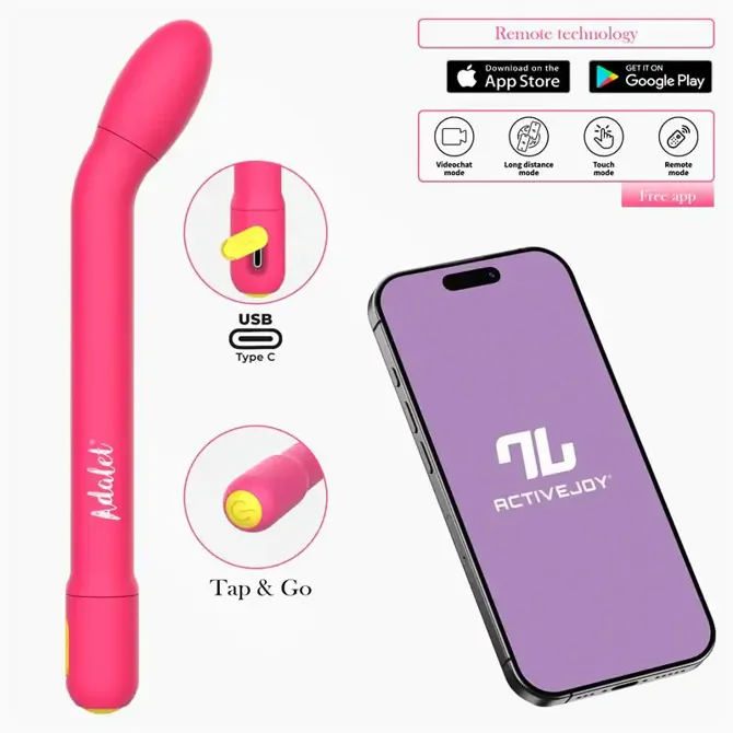 Vibrator Adalet Gently G-Spot, 17,5 cm, ABS s PU prevleko, 10 načinov vibracij, vodoodporen, roza barve 2