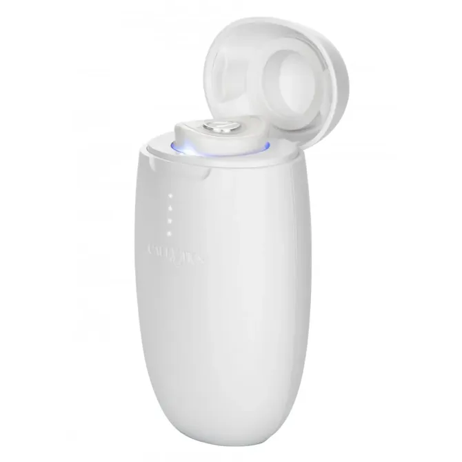 Mini vibrator Calexotics My Pod, dezinfekcijsko ohišje, 8,9 cm, USB-polnjenje, bel 5