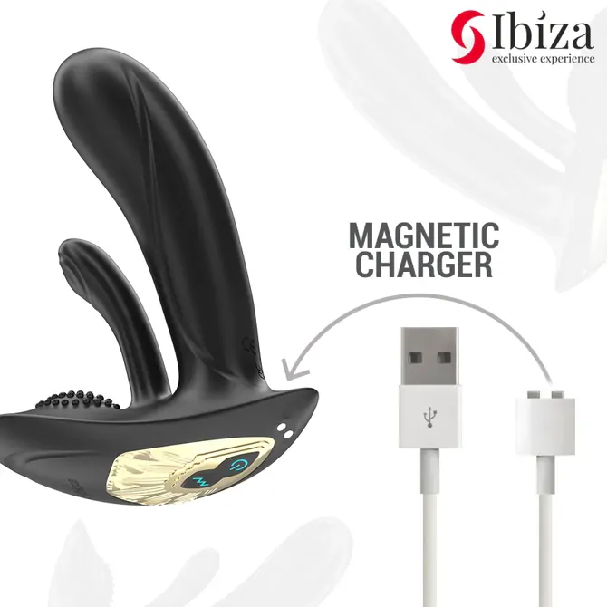 Vibrator Ibiza Wearable za stimulacijo G-točke in klitorisa, 13 cm, 10 načinov vibracij in 10 načinov valovanja, daljinsko upravljanje, silikon/ABS, IPX5, črne barve 3