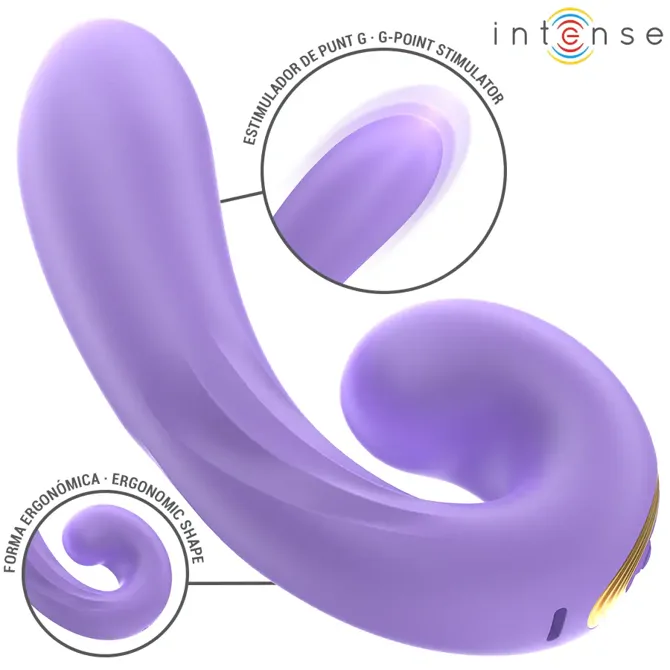Vibrator Intense Fun Intense Meryl, dvojni motor, 10 vibracijskih načinov, G-točka in klitoris stimulacija, USB polnjenje, vodoodporen, vijolične barve 3