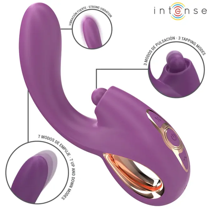 Vibrator Intense fun Lali tapping & thrusting, vijoličen 3