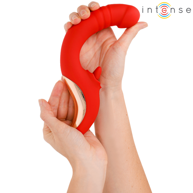 Vibrator Intense Paulina U Shape, 18 cm, 3 funkcije, IPX7, rdeče barve 4