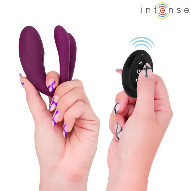 Vibrator Intense Sandra, 10 vibracijskih programov, 10 programov tapkanja, dvojni motor, daljinski upravljalnik, magnetno polnjenje, vijolične barve 3