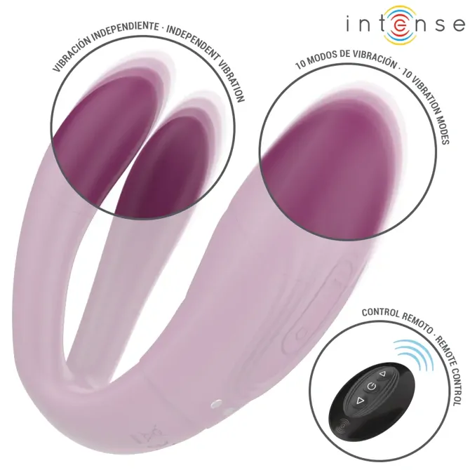 Vibrator Intense Sandra, 10 vibracijskih programov, 10 programov tapkanja, dvojni motor, daljinski upravljalnik, magnetno polnjenje, vijolične barve 4